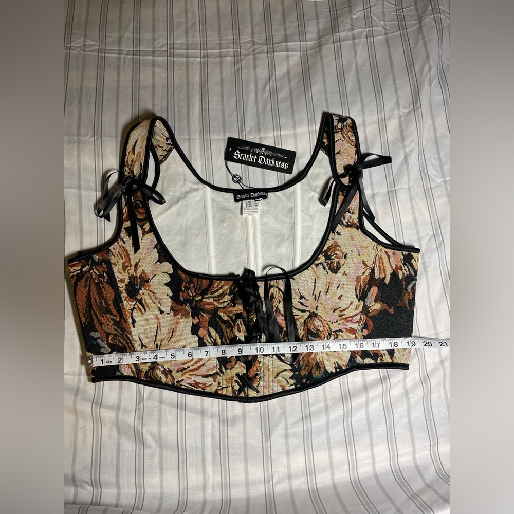 Scarlett Darkness Black Floral Corset-Size 18